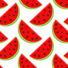 Seamless pattern with watermelon slices  