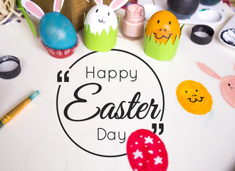 Coloring Easter Eggs for easter day concept