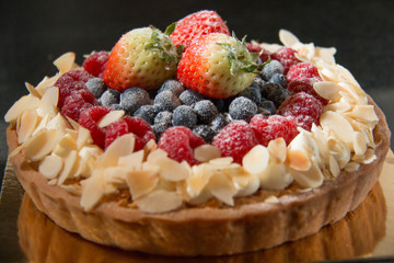  mixed fruit tart ready for dessert
