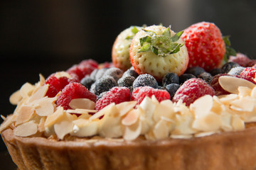  mixed fruit tart ready for dessert