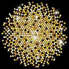 Vector gold ball, abstract
