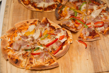 Delicious pizza with bacon