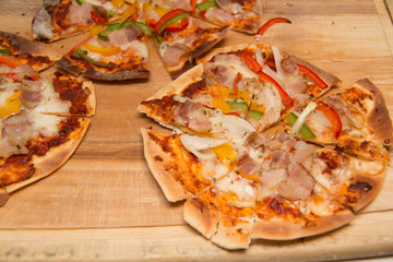 Delicious pizza with bacon