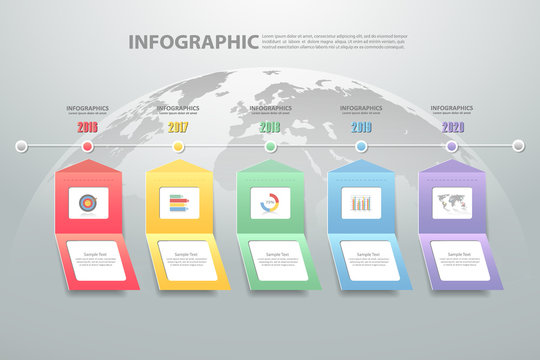 5 steps infographic template. can be used for workflow layout, dagram