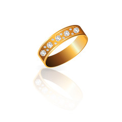 gold ring with diamonds vectorwith diamonds vector