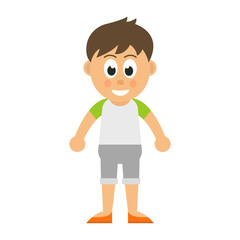 cartoon boy in shirt and shorts