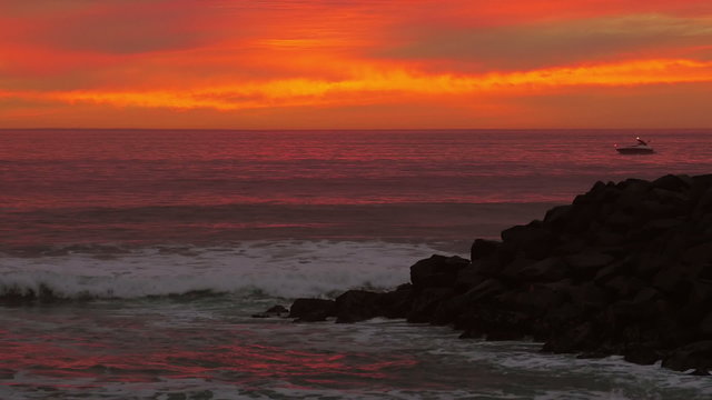 Fishing Boat Sunset in Southern California