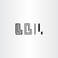 Obraz premium black letter l lines geometric vector icons set