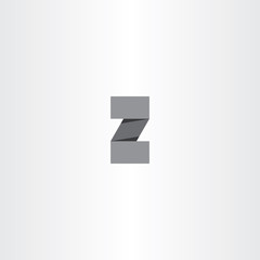black paper letter z logo vector icon element