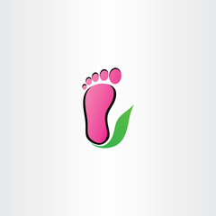 Naklejka na ściany i meble healthy foot logo footprint leaf vector icon