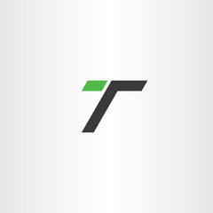 letter t green black simple vector logo icon