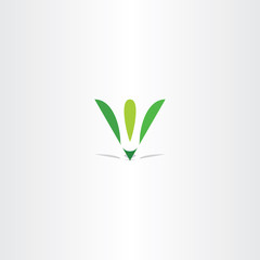letter v green leaf eco logo v icon vector logotype