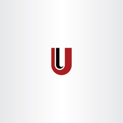 red black u letter u logo icon vector symbol