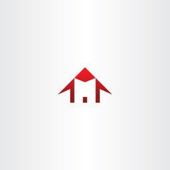 red house letter m home vector icon logo