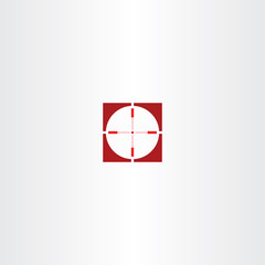 red icon sniper target vector symbol
