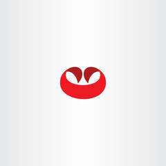 red ribbon w letter w logotype logo vector