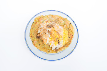 Flaky scallion pancake with egg - pancake