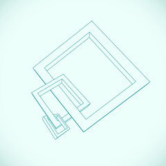 Three rectangular 3D frames blueprint