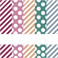 Set from five textures in dots and stripes.