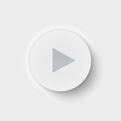 button Play icon with realistic design shadow