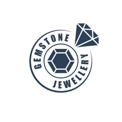 Jewellery logotype, diamond silhouette