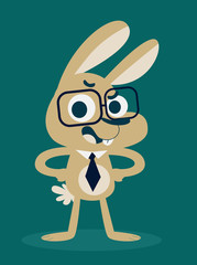 Cute Confident Business Bunny
