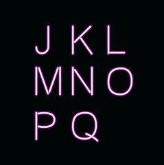 Letters of neon tubes