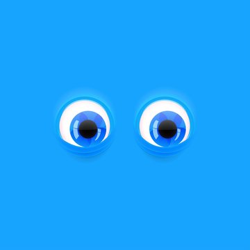 Blue background with cartoon eyes blue