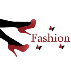 Sexy legs with red high heels