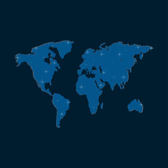Fototapeta premium world map with spotlights