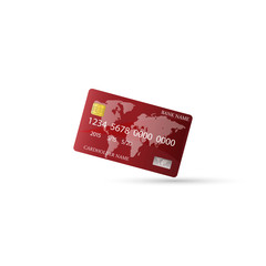 Vector illustration of  glossy red credit card.