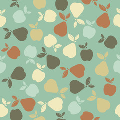 Stylish seamless pattern with cute fruits