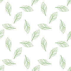 green seamless leaves