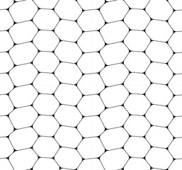 Vector seamless texture. Modern abstract background. Monochrome geometry of distorted hexagons.