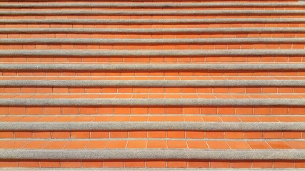 Red earthenware ceramic tiles stairs