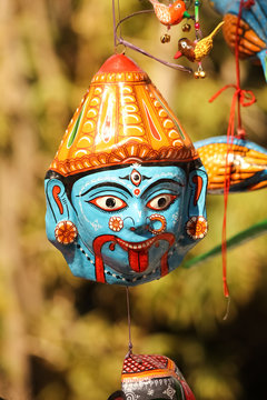 Beautiful mask of goddess kali, prayer concept