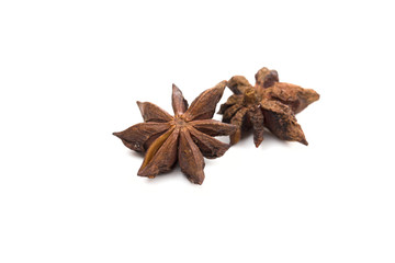 Cinnamon on the white background