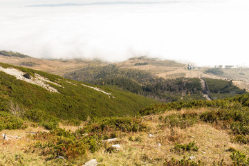 Fototapeta na wymiar Mountains in the High Tatras with clouds