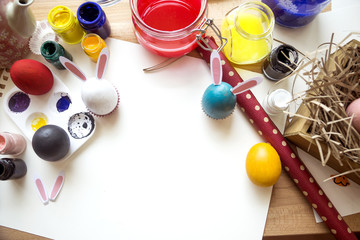 Coloring Easter Eggs for easter day concept