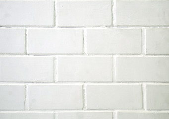 White ceramic brick tile wall,background