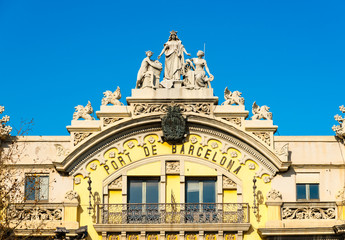 facade of barcelonas harbour building