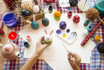 Coloring Easter Eggs for easter day concept