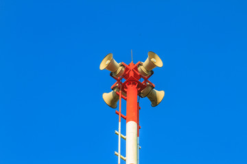 Tsunami siren warning loudspeakers