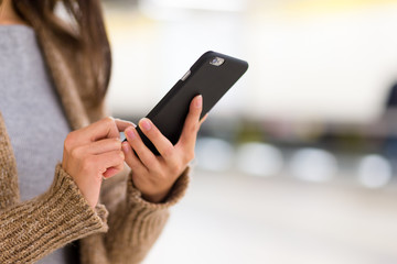 Woman use of mobile phone