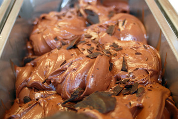 Close up of chocolate ice cream