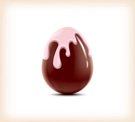 Сolored chocolate egg with creame