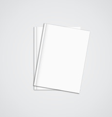 Stack of blank magazines template. on white background with soft shadows. Ready for your design.
