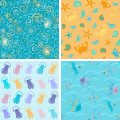 Sea life patterns collection 1