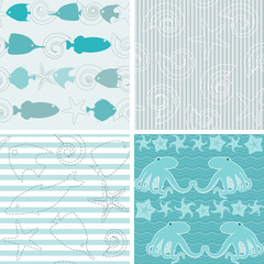 Sea life patterns collection 4