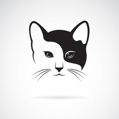 Vector of a cat face design on white background. Pets, Animals.